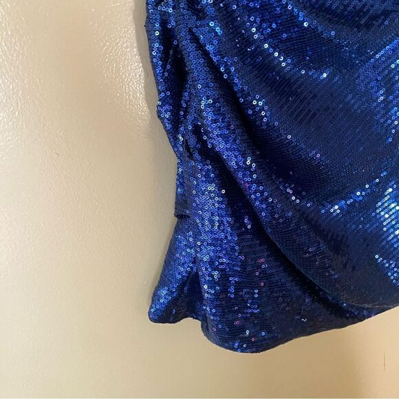 NBD Marceline Mini Dress blue cobalt sequin one shoulder party Revolve sz S - Picture 8 of 11